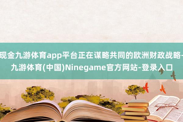 现金九游体育app平台正在谋略共同的欧洲财政战略-九游体育(中国)Ninegame官方网站-登录入口